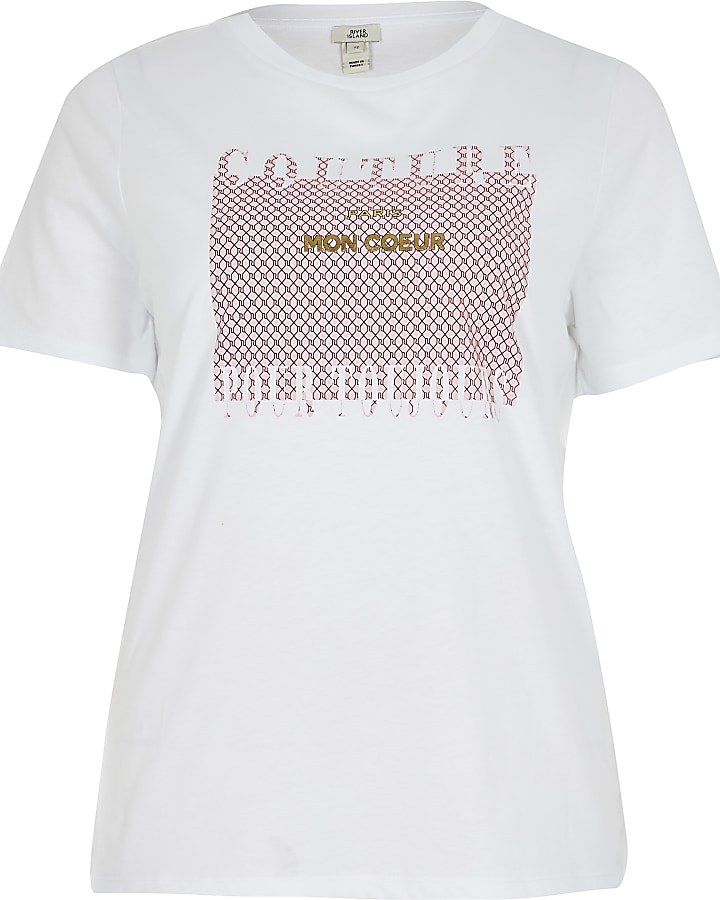 White 'Couture' print t-shirt