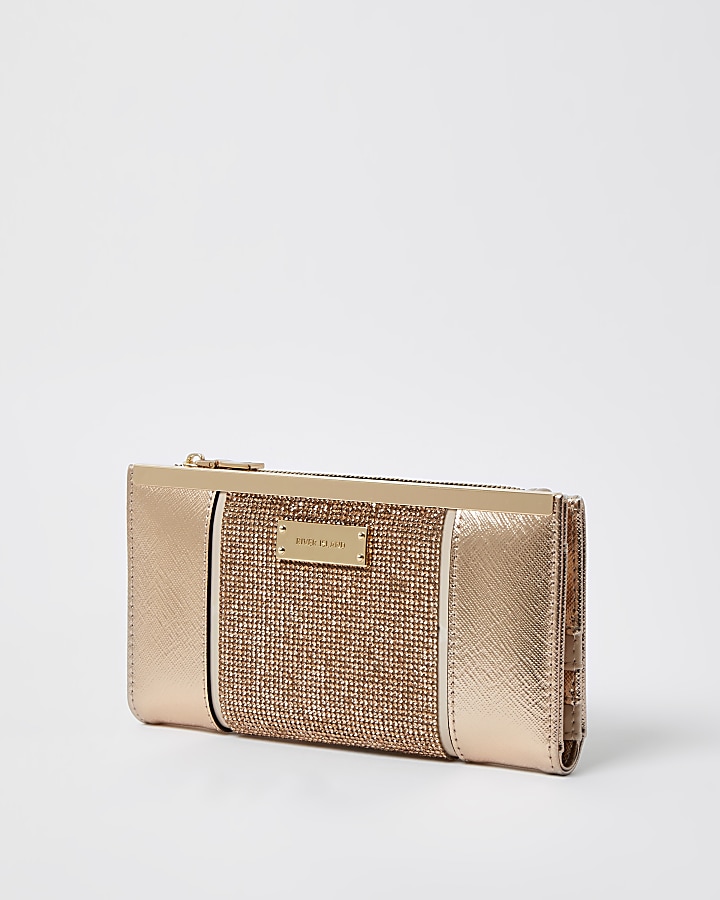 Rose Gold heatseal panel metal top purse