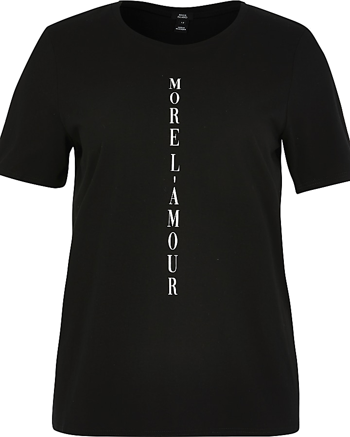 Black 'lamour' vertical t-shirt