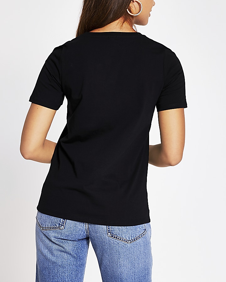 Black 'lamour' vertical t-shirt