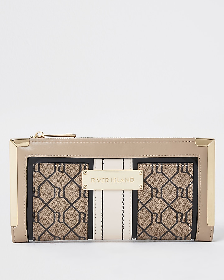 Brown RI Monogram foldout purse