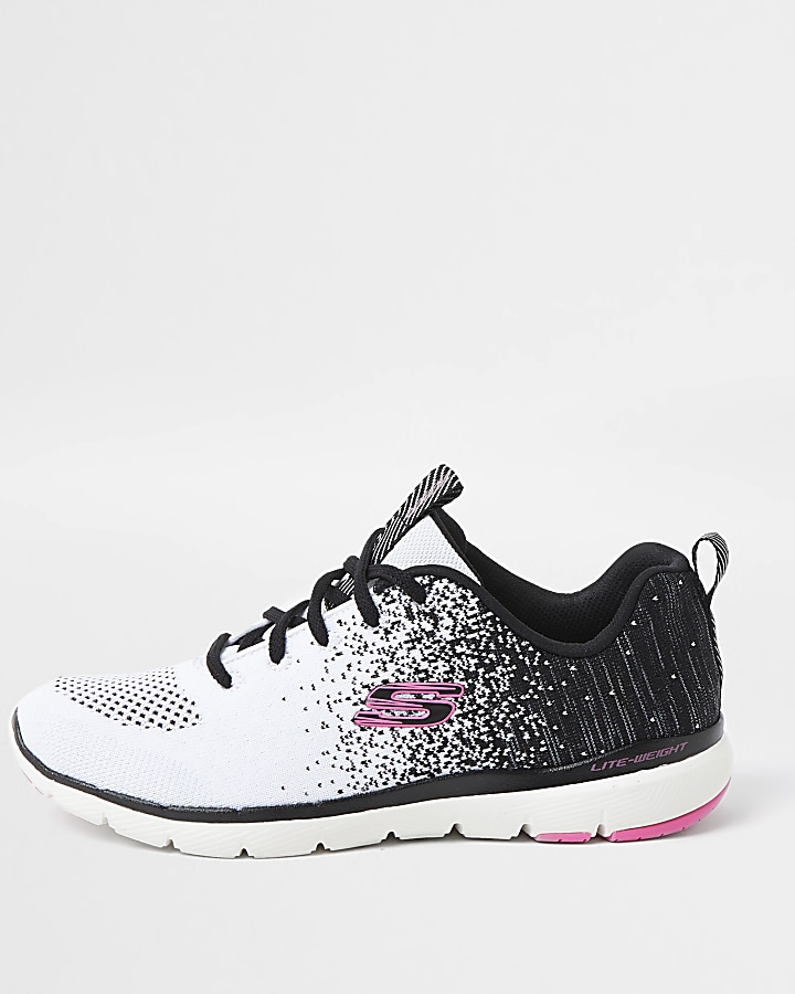 Black Skechers lace up trainers