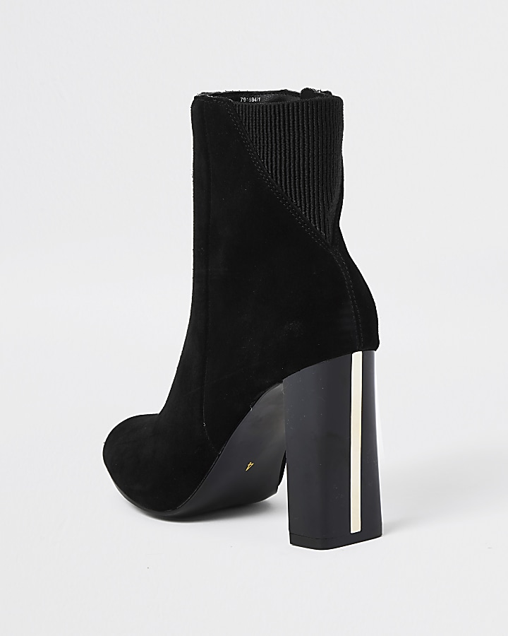 Black smart heeled ankle boots
