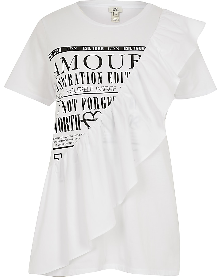 White Amour Frill T Shirt
