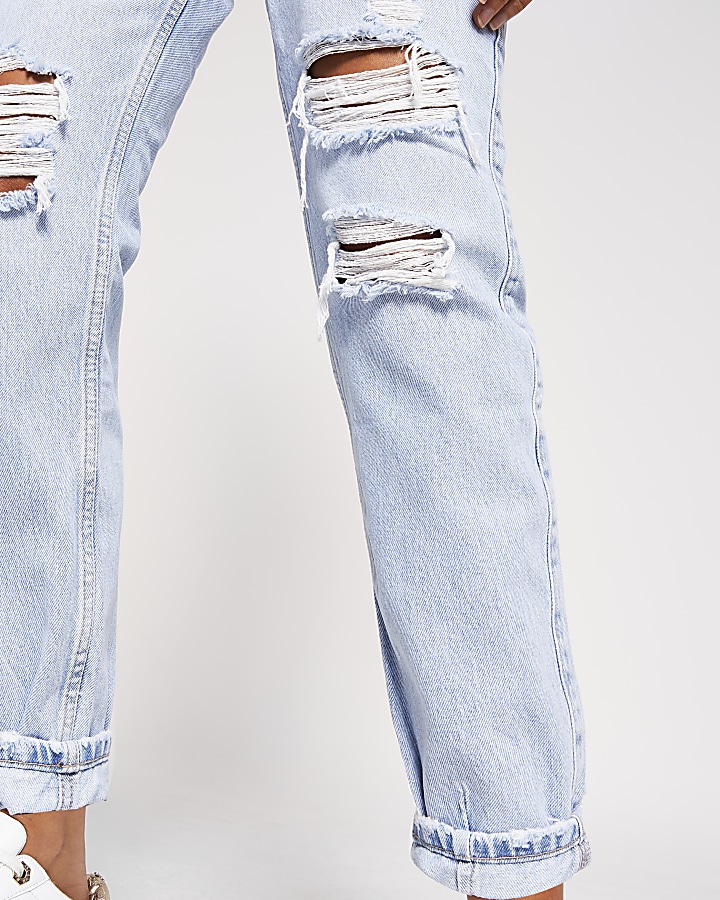 Blue Carrie high rise ripped detail jean