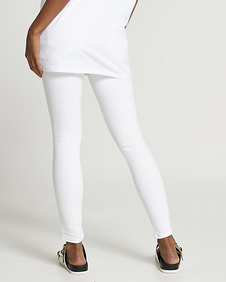 White Molly skinny maternity jeans