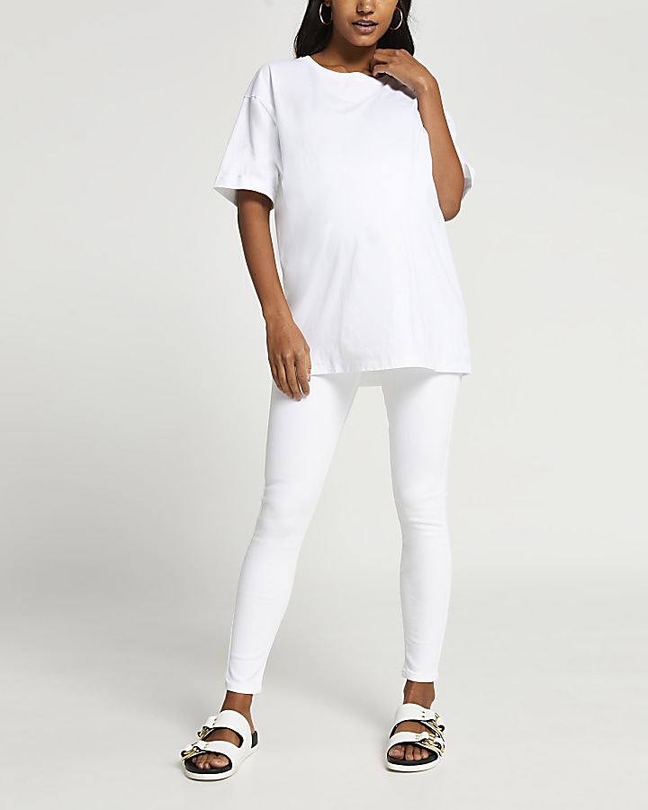 White Molly skinny maternity jeans