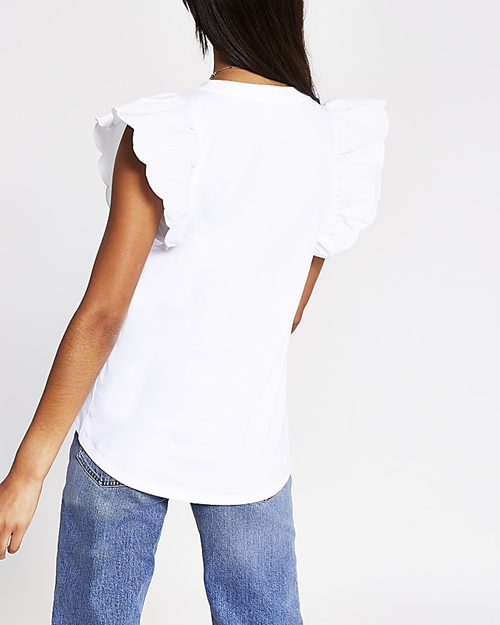 White scallop edge t-shirt