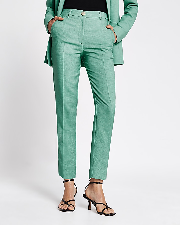 Green cigarette trousers