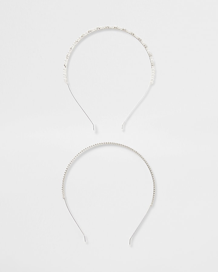White pearl diamante headband 2 pack