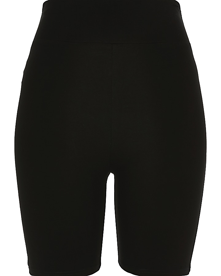Black high waist cycling shorts River Island