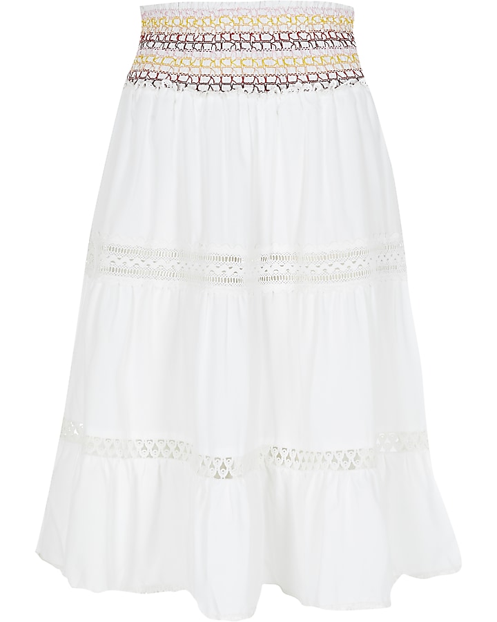 White bandeau mini beach dress