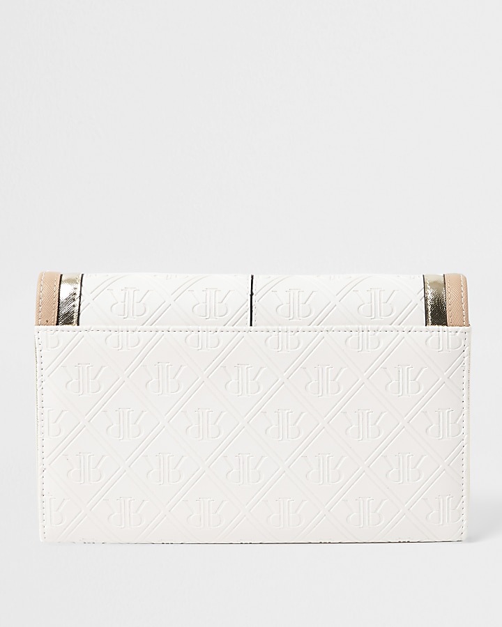 White embossed travel wallet