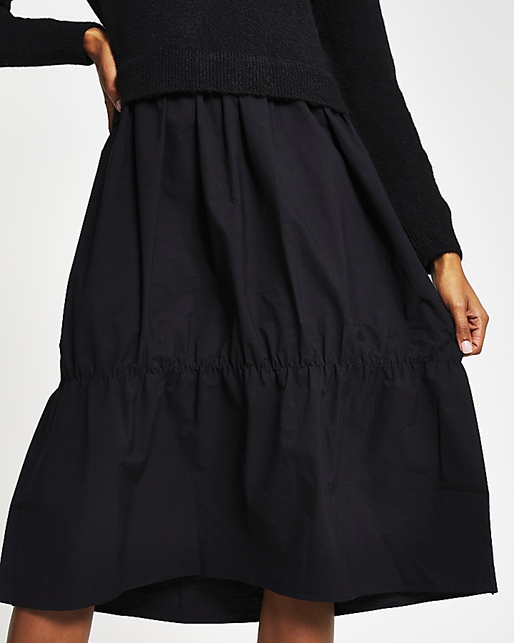 Black Hybrid jumper Smock dress