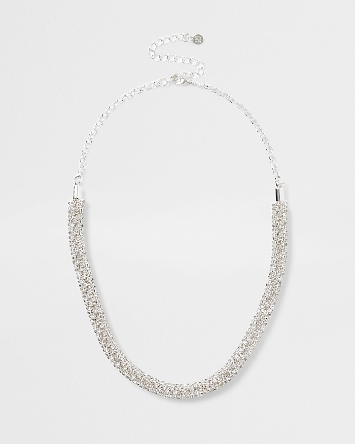 Silver bobble rope necklace