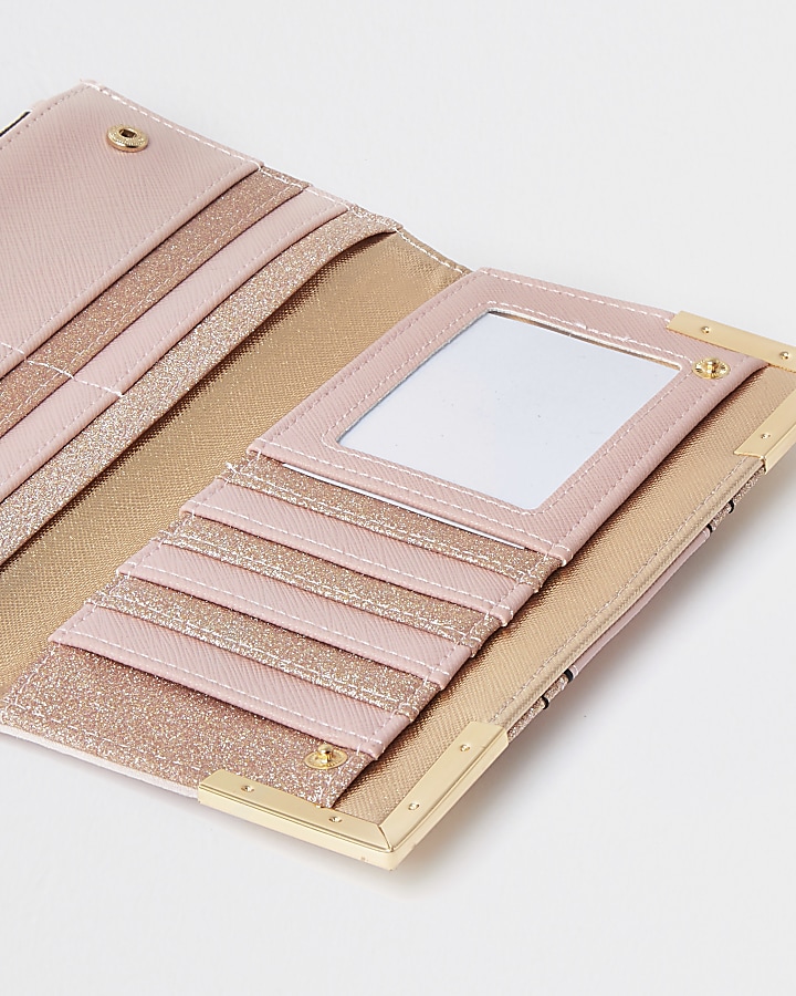Pink Panel metal corner fold out purse