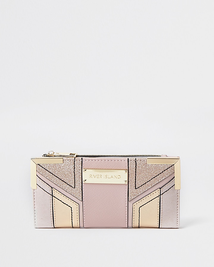 Pink Panel metal corner fold out purse