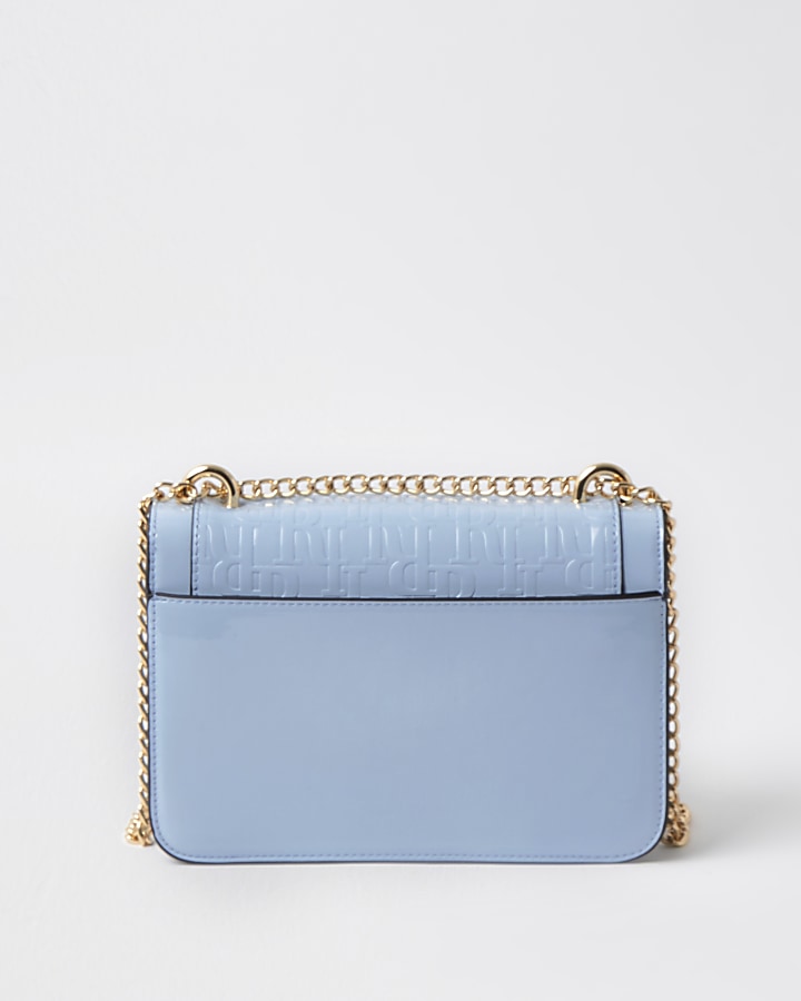 Blue RI embossed underarm satchel Handbag