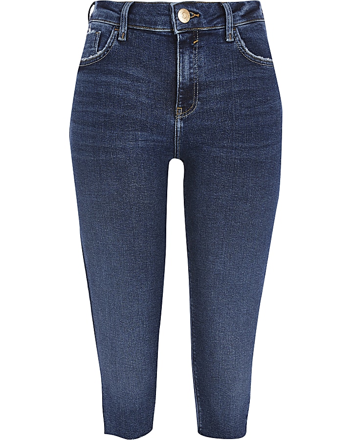 Dark blue Amelie mid rise skinny crop jeans