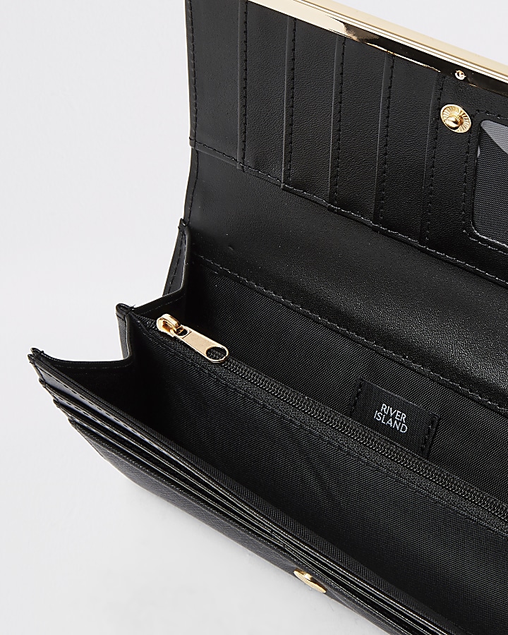 Black embossed RI cliptop purse