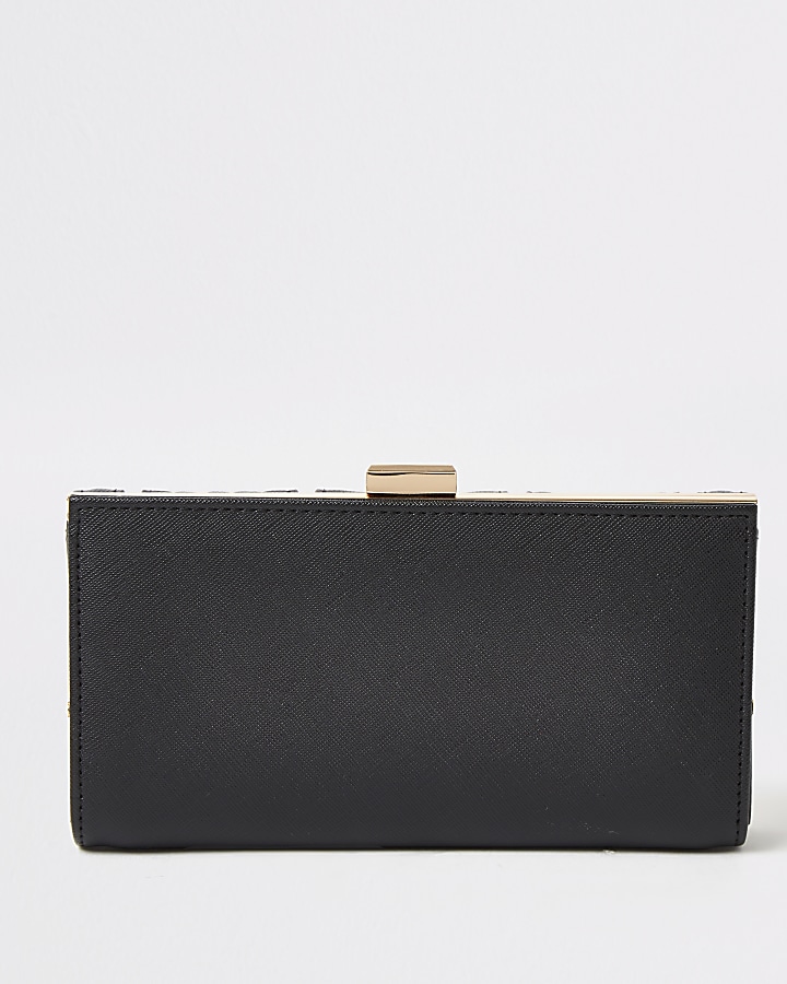 Black embossed RI cliptop purse