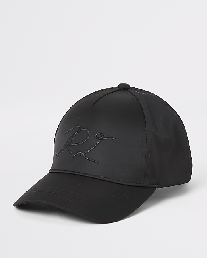 Black satin RI embroidered hat