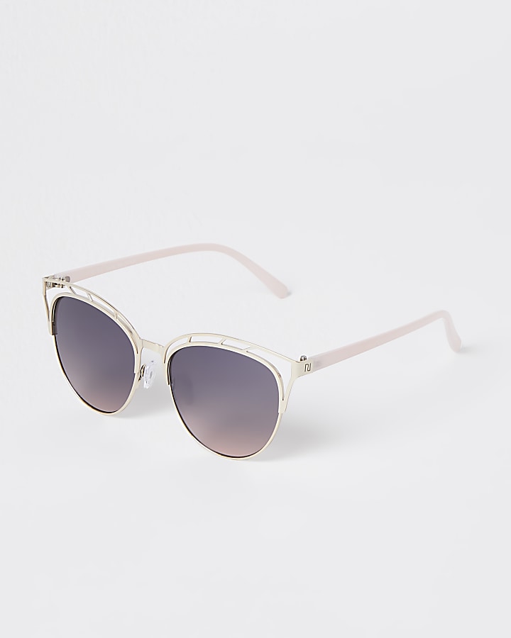 Gold cut out tinted sunglasses