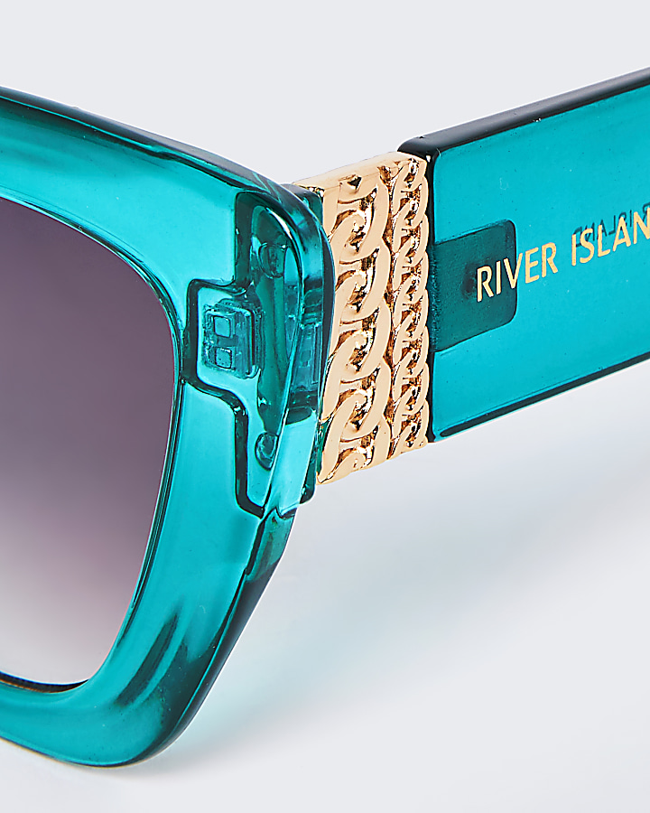 Green RI chain glam sunglasses