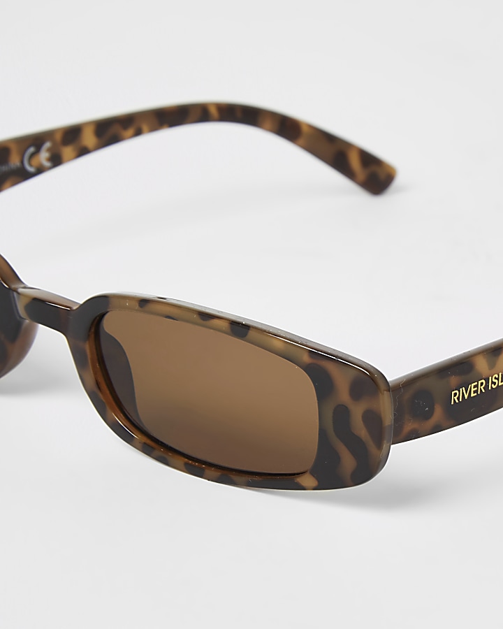 Brown tortoiseshell slim sunglasses
