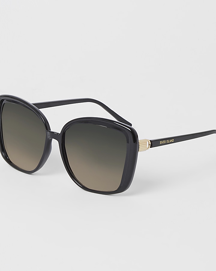 Black oversized glam padlock sunglasses