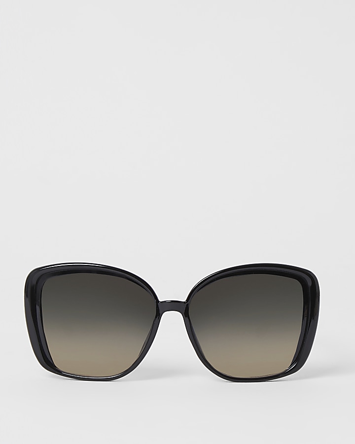 Black oversized glam padlock sunglasses