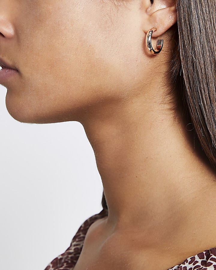 Rose gold colour jewel earring multipack