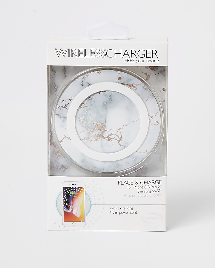 White marble wireless charger