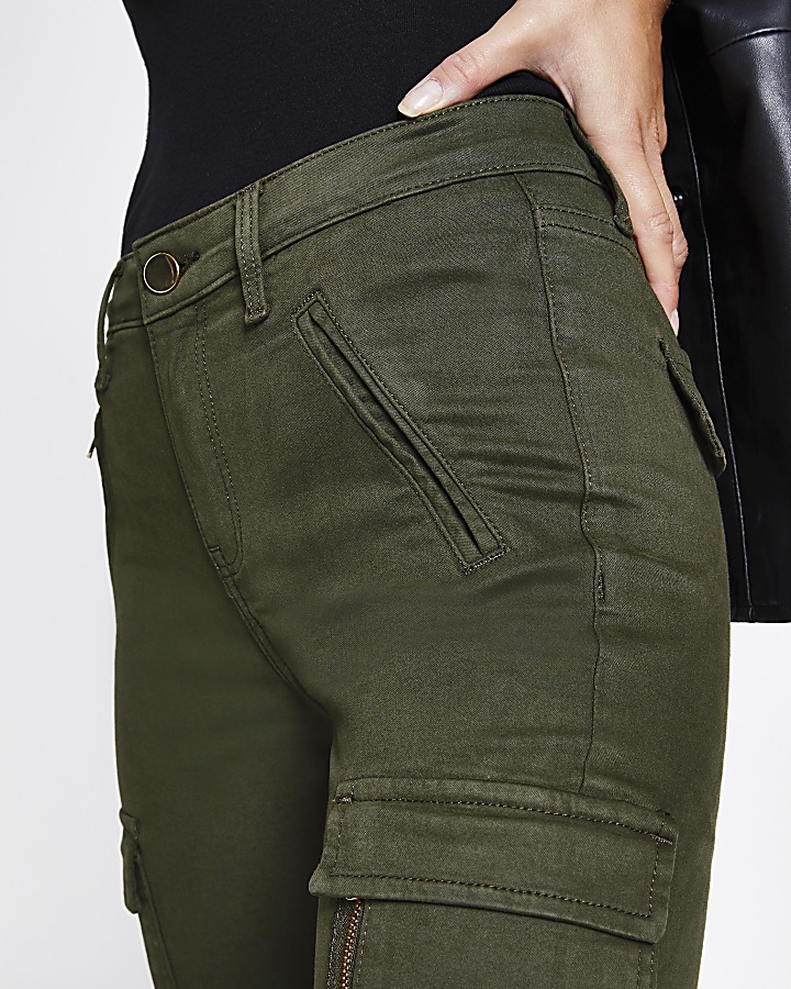 Khaki cargo Amelie super skinny jeans