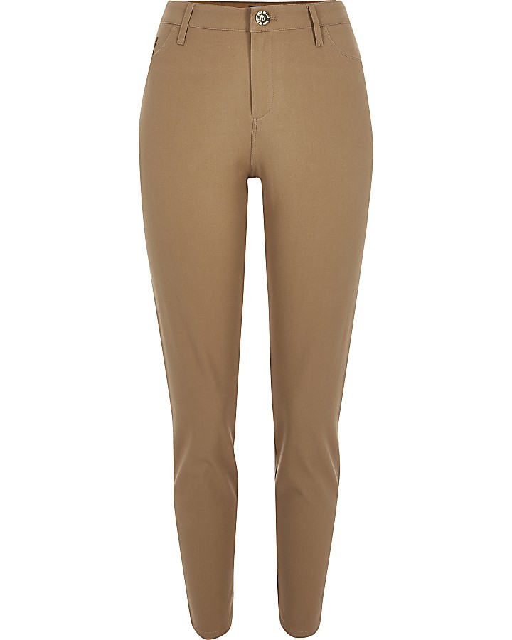 Beige Molly mid rise trousers
