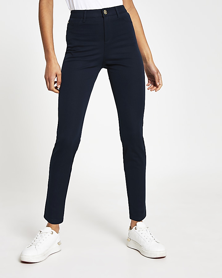 Navy Molly mid rise trousers
