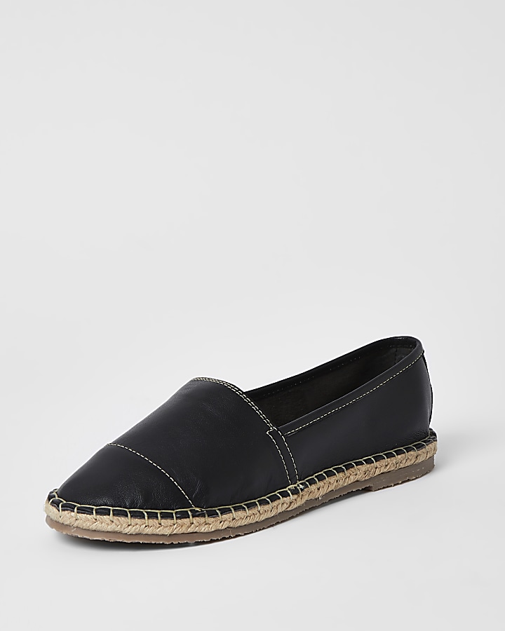 Ravel black leather espadrille sandals