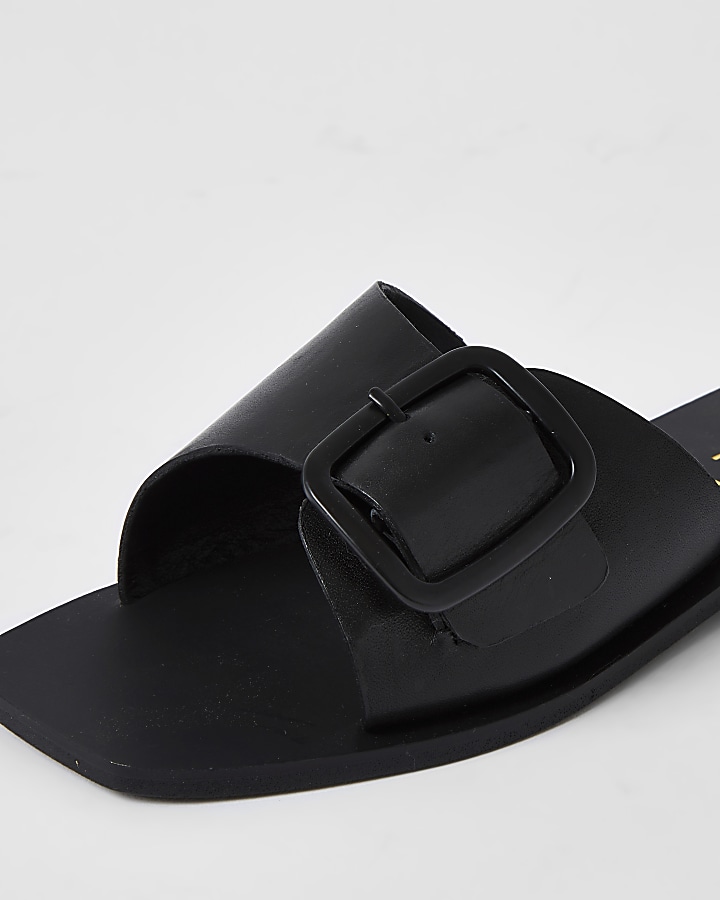 Ravel leather buckle strap Mule sandal