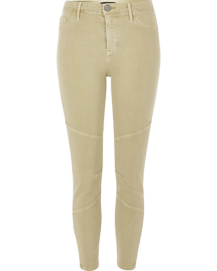 Beige Molly mid rise jeggings