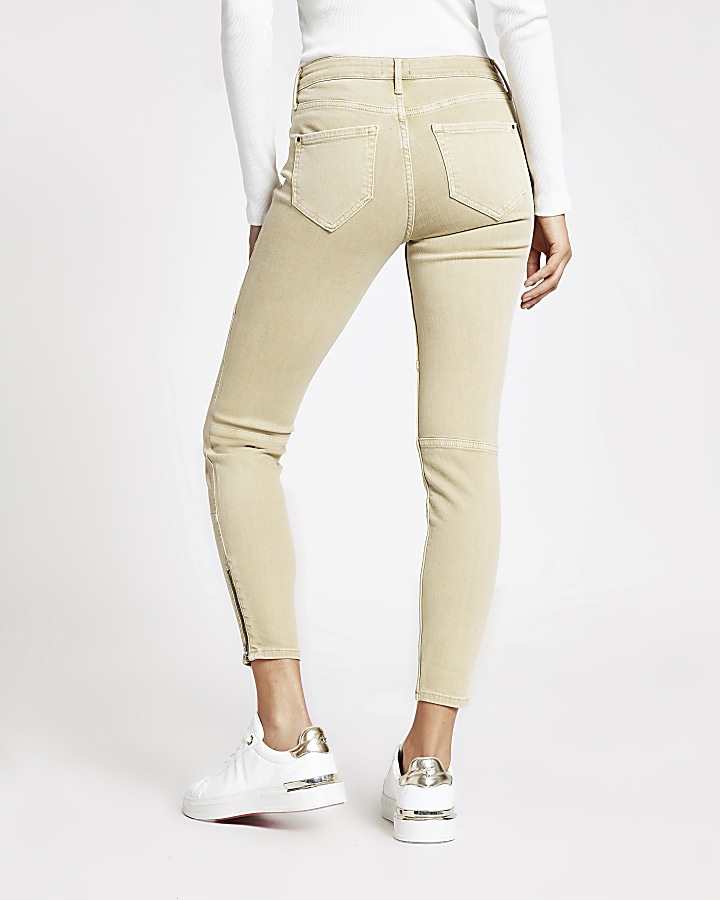 Beige Molly mid rise jeggings