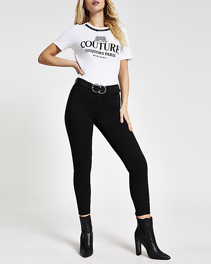 White 'Couture' RR print T-shirt