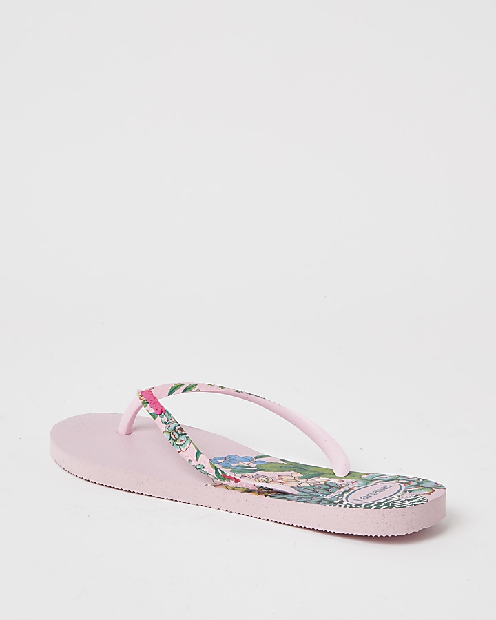 Haviana pink tropical flip flops