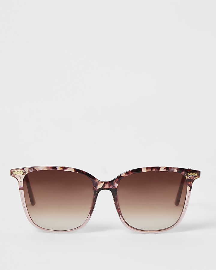 Pink tortoiseshell D-frame sunglasses