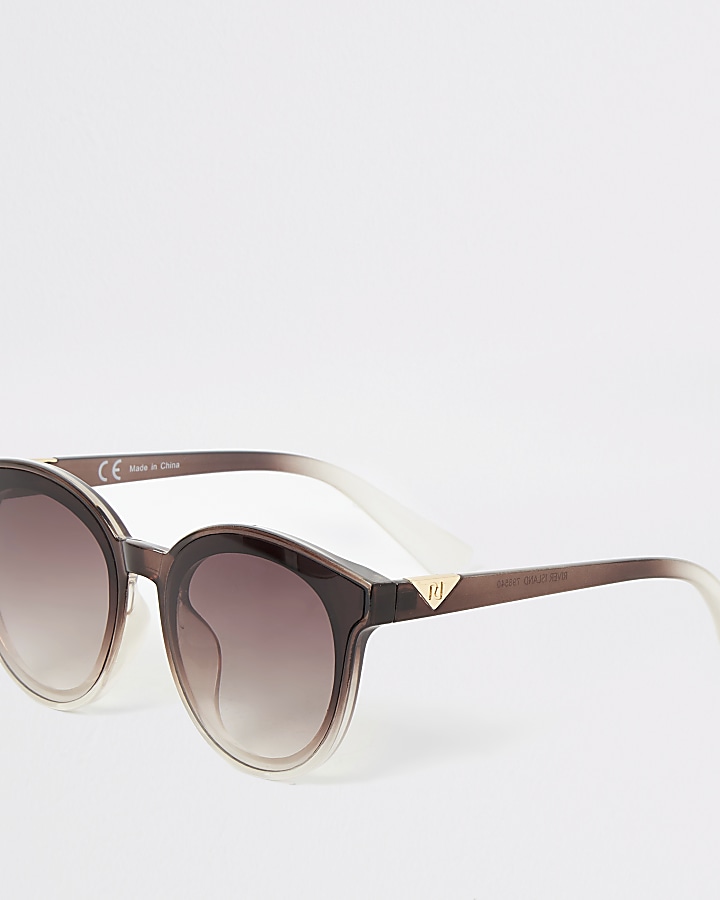 Beige ombre glam frame sunglasses