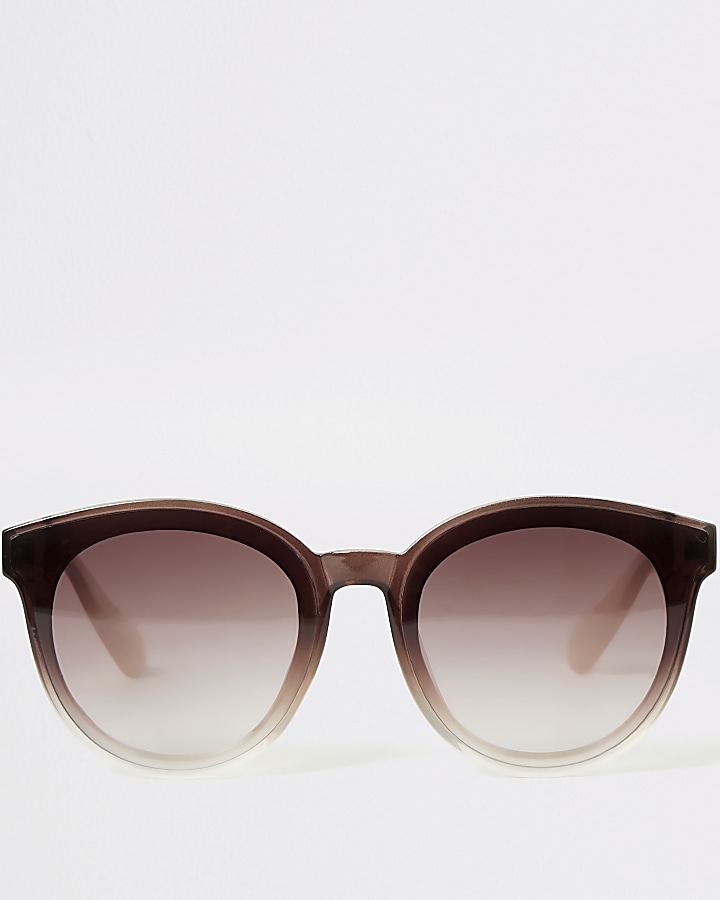 Beige ombre glam frame sunglasses