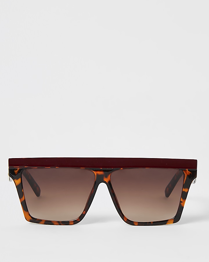Brown contrast brow visor sunglasses