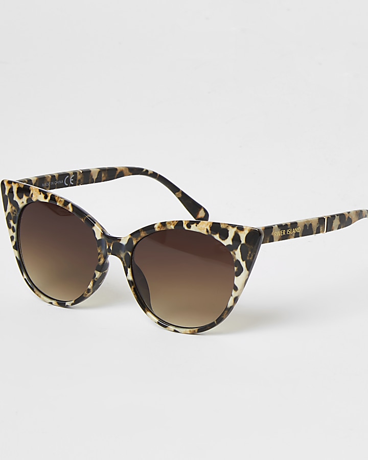 Brown leopard print cateye sunglasses