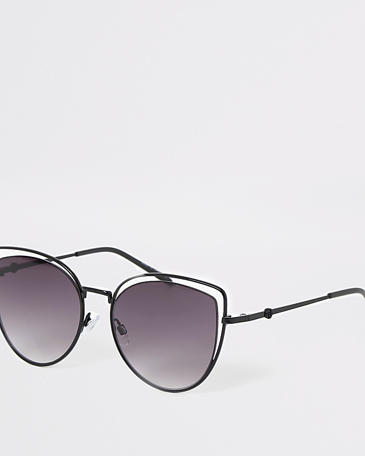 Black double frame cateye sunglasses