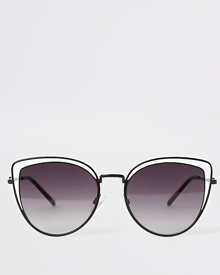 Black double frame cateye sunglasses