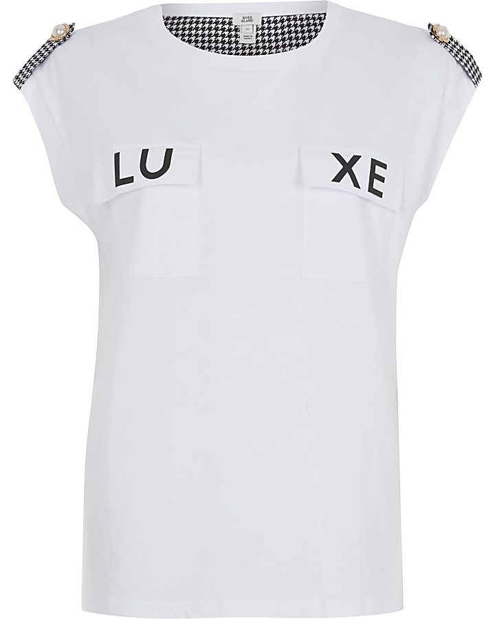 White 'Luxe' pocket T-shirt